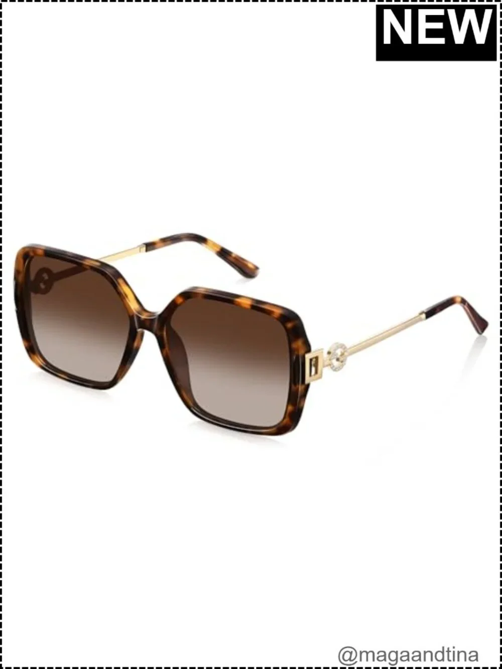 Oversized Square Sunglasses Women Retro Vintage UV Protection Metal Frame